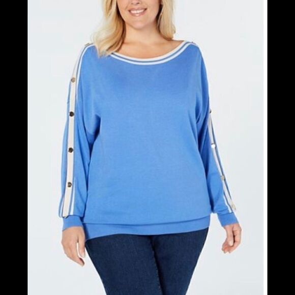 NWT Charter Club trimmed sleeve sweater - Picture 1 of 5